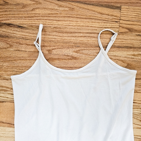 Unbranded Size S/M Cream Ruffle Layering Dress Extender Slip Stretchy Tank - Picture 3 of 3